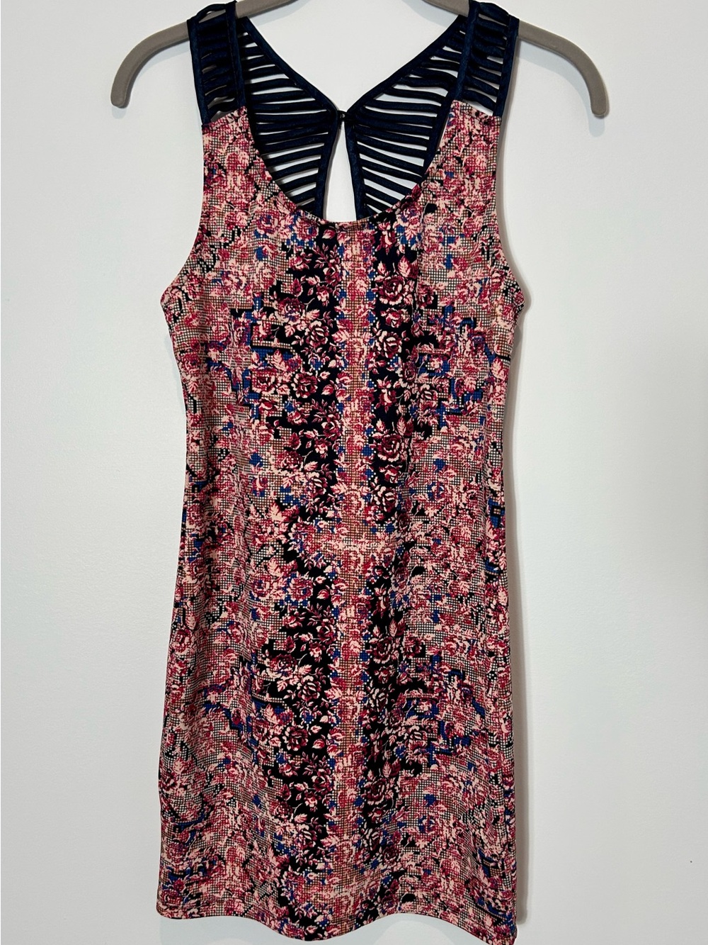 Free People Floral Mini Dress Cutout Strappy Back XS
